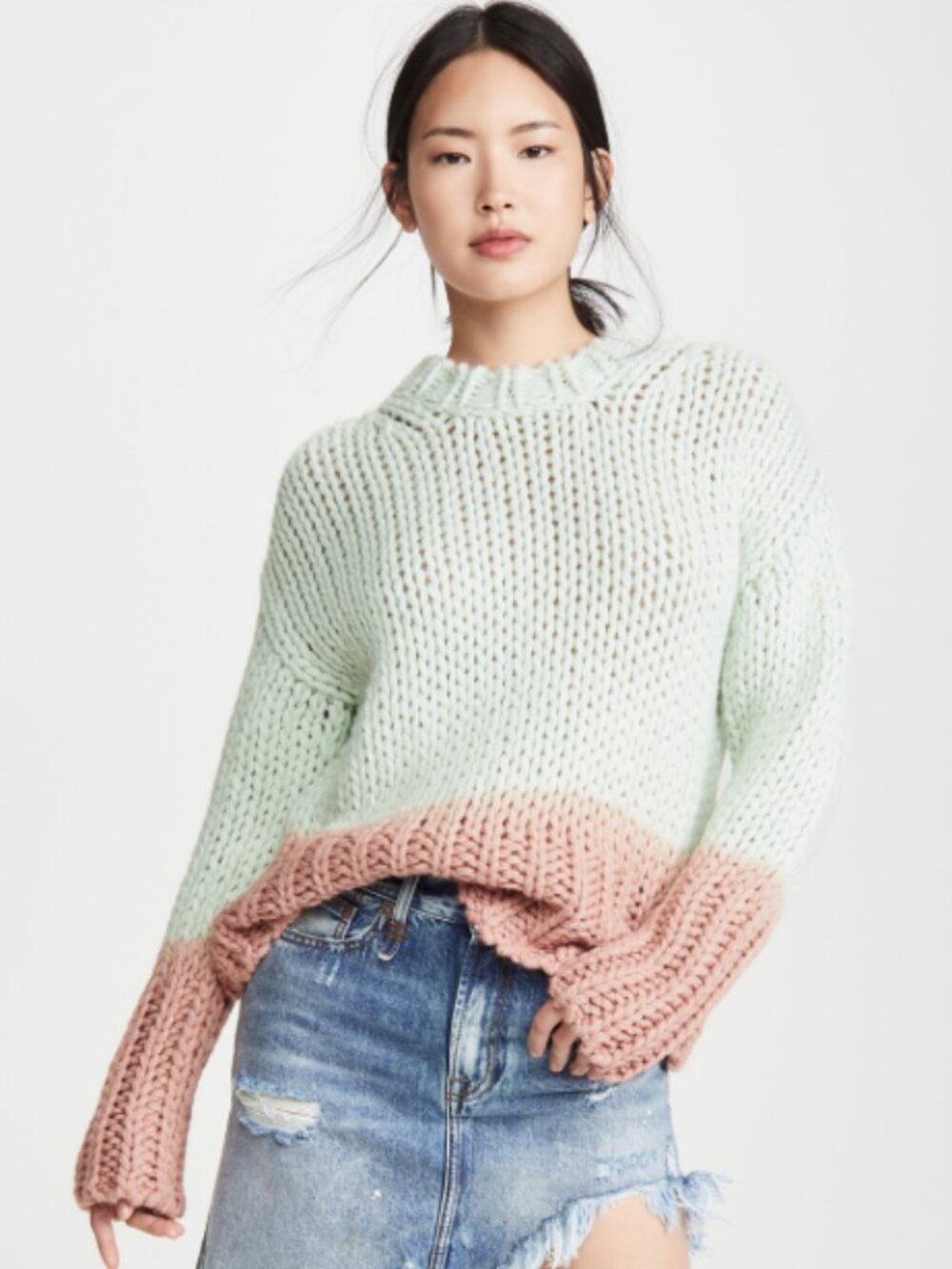 ACNE STUDIOS Kirene dip dye alpaca wool sweater